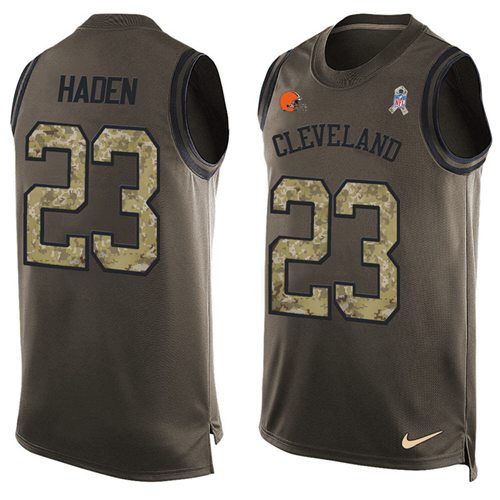 Nike Browns #23 Joe Haden Green Men's Stitched NFL Limited Salute To Service Tank Top Jersey Nike Browns #23 Joe Haden Green Men's Stitched NFL Limited Salute To Service Tank Top Jersey
