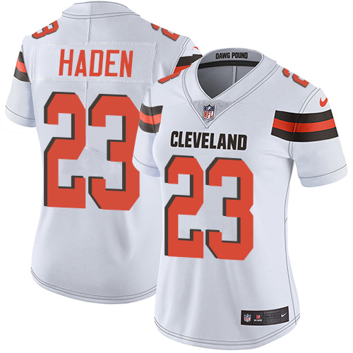 Nike Browns #23 Joe Haden White Women's Stitched NFL Vapor Untouchable Limited Jersey