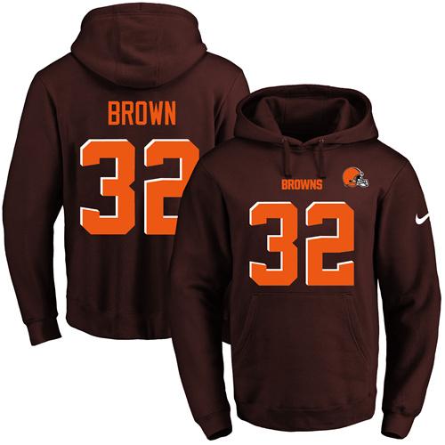 Nike Browns #32 Jim Brown Brown Name & Number Pullover NFL Hoodie Nike Browns #32 Jim Brown Brown Name & Number Pullover NFL Hoodie