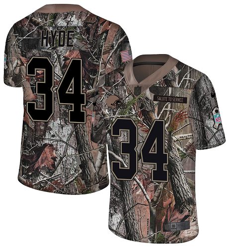 Nike Browns #34 Carlos Hyde Camo Men's Stitched NFL Limited Rush Realtree Jersey Nike Browns #34 Carlos Hyde Camo Men's Stitched NFL Limited Rush Realtree Jersey