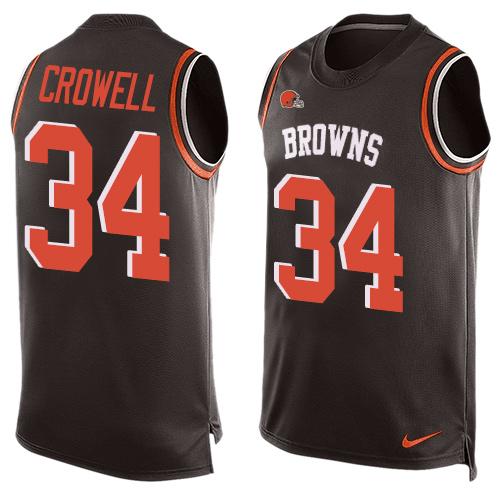 Nike Browns #34 Isaiah Crowell Brown Team Color Men's Stitched NFL Limited Tank Top Jersey Nike Browns #34 Isaiah Crowell Brown Team Color Men's Stitched NFL Limited Tank Top Jersey