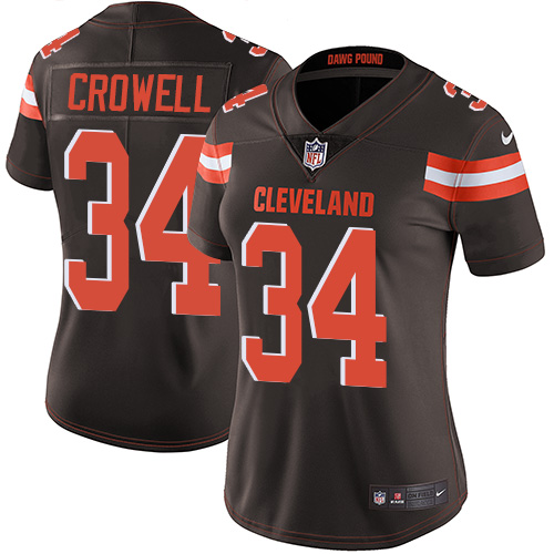 Nike Browns #34 Isaiah Crowell Brown Team Color Women's Stitched NFL Vapor Untouchable Limited Jersey - 副本