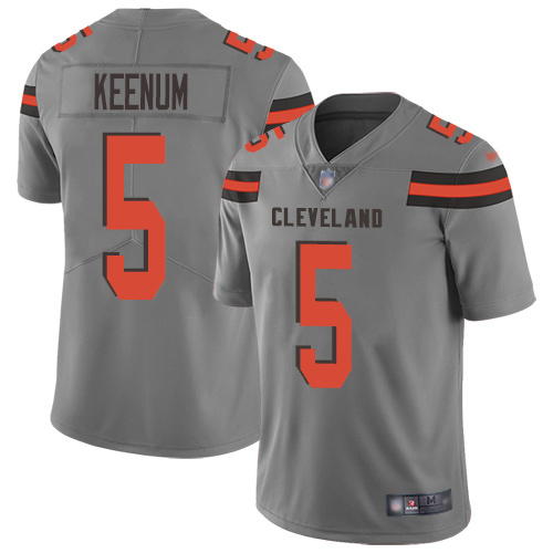 Nike Browns #5 Case Keenum Gray Men's Stitched NFL Limited Inverted Legend Jersey Nike Browns #5 Case Keenum Gray Men's Stitched NFL Limited Inverted Legend Jersey
