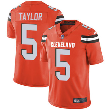 Nike Browns #5 Tyrod Taylor Orange Alternate Men's Stitched NFL Vapor Untouchable Limited Jersey Nike Browns #5 Tyrod Taylor Orange Alternate Men's Stitched NFL Vapor Untouchable Limited Jersey