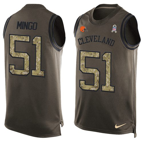 Nike Browns #51 Barkevious Mingo Green Men's Stitched NFL Limited Salute To Service Tank Top Jersey Nike Browns #51 Barkevious Mingo Green Men's Stitched NFL Limited Salute To Service Tank Top Jersey