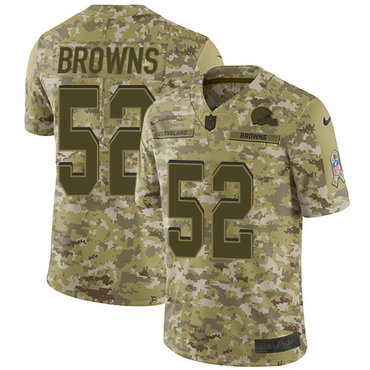 Nike Browns #52 Preston Brown Camo Men's Stitched NFL Limited 2018 Salute To Service Jersey Nike Browns #52 Preston Brown Camo Men's Stitched NFL Limited 2018 Salute To Service Jersey