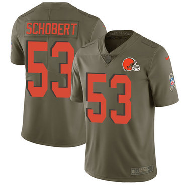 Nike Browns #53 Joe Schobert Olive Men's Stitched NFL Limited 2017 Salute To Service Jersey Nike Browns #53 Joe Schobert Olive Men's Stitched NFL Limited 2017 Salute To Service Jersey