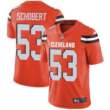 Nike Browns #53 Joe Schobert Orange Alternate Men's Stitched NFL Vapor Untouchable Limited Jersey Nike Browns #53 Joe Schobert Orange Alternate Men's Stitched NFL Vapor Untouchable Limited Jersey