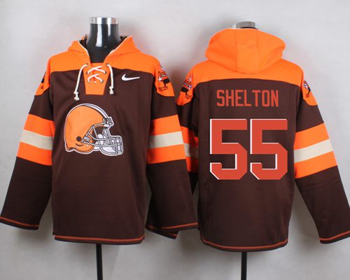 Nike Browns #55 Danny Shelton Brown Player Pullover NFL Hoodie Nike Browns #55 Danny Shelton Brown Player Pullover NFL Hoodie