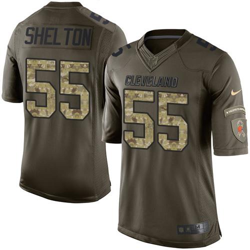 Nike Browns #55 Danny Shelton Green Men's Stitched NFL Limited Salute to Service Jersey Nike Browns #55 Danny Shelton Green Men's Stitched NFL Limited Salute to Service Jersey