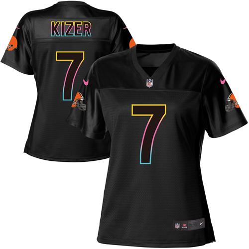 Nike Browns #7 DeShone Kizer Black Women's NFL Fashion Game Jersey