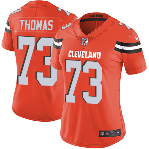 Nike Browns #73 Joe Thomas Orange Alternate Women's Stitched NFL Vapor Untouchable Limited Jersey - 副本