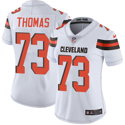 Nike Browns #73 Joe Thomas White Women's Stitched NFL Vapor Untouchable Limited Jersey