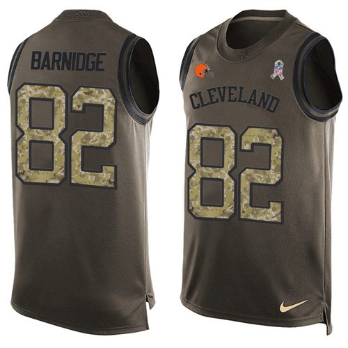 Nike Browns #82 Gary Barnidge Green Men's Stitched NFL Limited Salute To Service Tank Top Jersey Nike Browns #82 Gary Barnidge Green Men's Stitched NFL Limited Salute To Service Tank Top Jersey