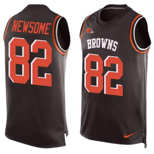 Nike Browns #82 Ozzie Newsome Brown Team Color Men's Stitched NFL Limited Tank Top Jersey Nike Browns #82 Ozzie Newsome Brown Team Color Men's Stitched NFL Limited Tank Top Jersey