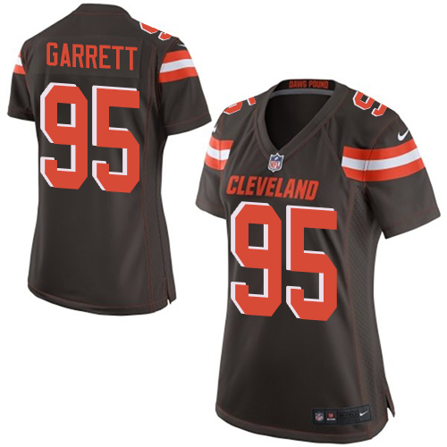 Nike Browns #95 Myles Garrett Brown Team Color Women's Stitched NFL New Elite Jersey