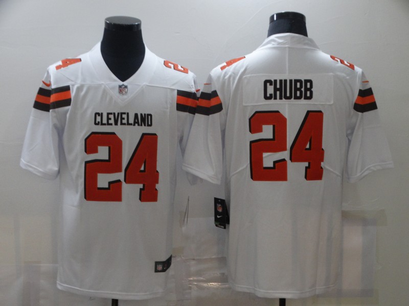 Nike Browns 24 Nick Chubb White Vapor Untouchable Limited Jersey Nike Browns 24 Nick Chubb White Vapor Untouchable Limited Jersey
