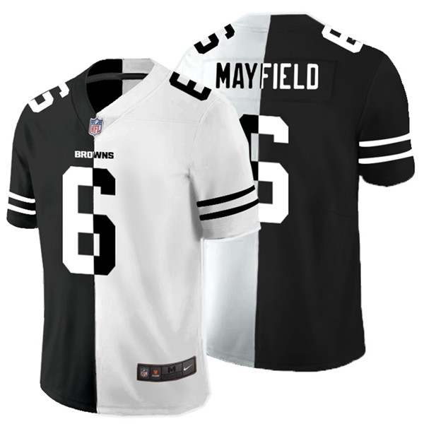 Nike Browns 6 Baker Mayfield Black And White Split Vapor Untouchable Limited Jersey Nike Browns 6 Baker Mayfield Black And White Split Vapor Untouchable Limited Jersey