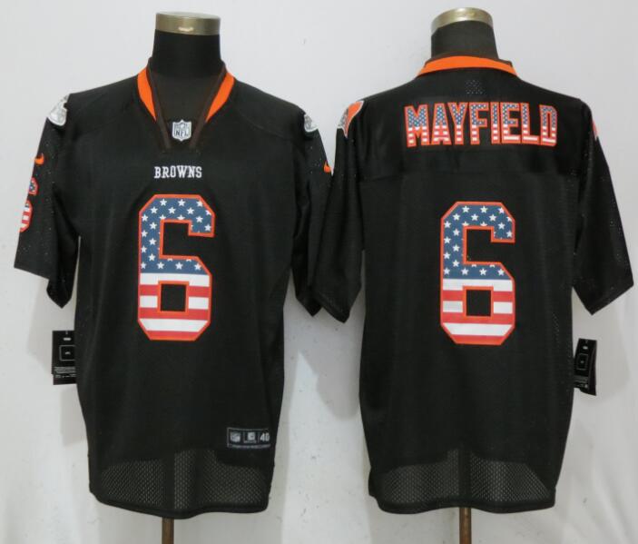 Nike Browns 6 Baker Mayfield Black USA Flag Fashion Elite Jersey Nike Browns 6 Baker Mayfield Black USA Flag Fashion Elite Jersey