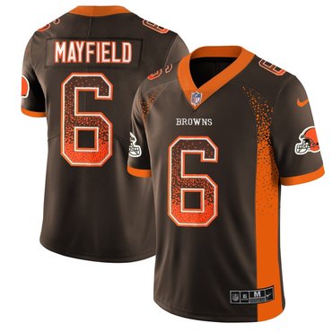 Nike Browns 6 Baker Mayfield Brown Drift Fashion Limited Jersey