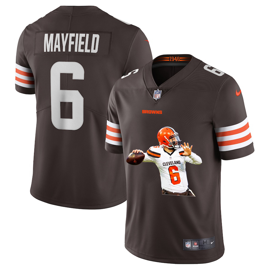 Nike Browns 6 Baker Mayfield Brown Player Name White Logo Vapor Untouchable Limited Jersey Nike Browns 6 Baker Mayfield Brown Player Name White Logo Vapor Untouchable Limited Jersey