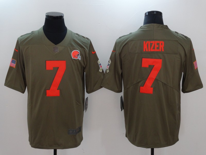 Nike Browns 7 DeShone Kizer Olive Salute To Service Limited Jersey