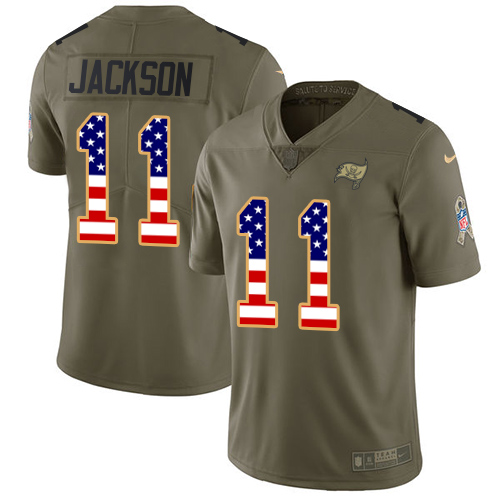 Nike Buccaneers #11 DeSean Jackson Olive USA Flag Men's Stitched NFL Limited 2017 Salute To Service Jersey Nike Buccaneers #11 DeSean Jackson Olive USA Flag Men's Stitched NFL Limited 2017 Salute To Service Jersey