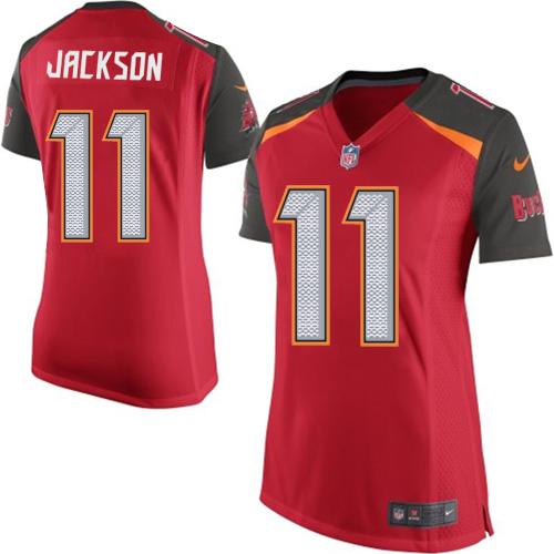 Nike Buccaneers #11 DeSean Jackson Red Team Color Women's Stitched NFL New Elite Jersey