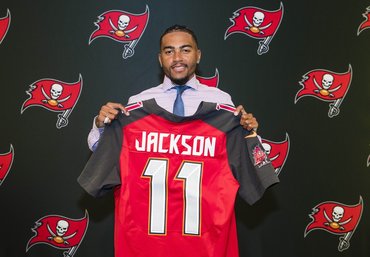 Youth Nike Buccaneers #11 Jackson Red Team Color Stitched NFL New Jersey