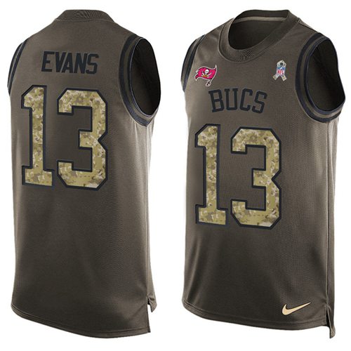 Nike Buccaneers #13 Mike Evans Green Men's Stitched NFL Limited Salute To Service Tank Top Jersey Nike Buccaneers #13 Mike Evans Green Men's Stitched NFL Limited Salute To Service Tank Top Jersey