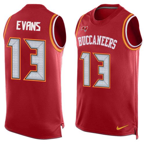 Nike Buccaneers #13 Mike Evans Red Team Color Men's Stitched NFL Limited Tank Top Jersey Nike Buccaneers #13 Mike Evans Red Team Color Men's Stitched NFL Limited Tank Top Jersey