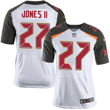 Nike Buccaneers #27 Ronald Jones II White Men's Stitched NFL New Elite Jersey Nike Buccaneers #27 Ronald Jones II White Men's Stitched NFL New Elite Jersey