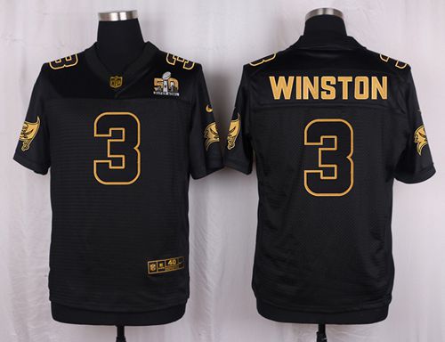 Nike Buccaneers #3 Jameis Winston Black Men's Stitched NFL Elite Pro Line Gold Collection Jersey Nike Buccaneers #3 Jameis Winston Black Men's Stitched NFL Elite Pro Line Gold Collection Jersey