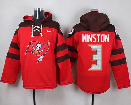 Nike Buccaneers #3 Jameis Winston Red Player Pullover NFL hoodie