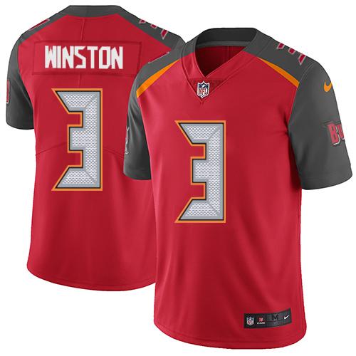 Nike Buccaneers #3 Jameis Winston Red Team Color Men's Stitched NFL Vapor Untouchable Limited Jersey Nike Buccaneers #3 Jameis Winston Red Team Color Men's Stitched NFL Vapor Untouchable Limited Jersey