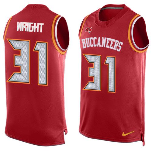 Nike Buccaneers #31 Major Wright Red Team Color Men's Stitched NFL Limited Tank Top Jersey Nike Buccaneers #31 Major Wright Red Team Color Men's Stitched NFL Limited Tank Top Jersey