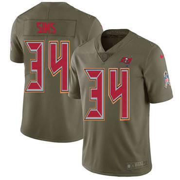 Nike Buccaneers #34 Charles Sims Olive Youth Stitched NFL Limited 2017 Salute to Service Jersey