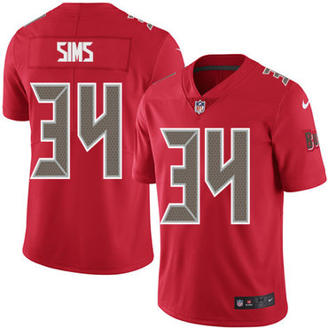 Nike Buccaneers #34 Charles Sims Red Men's Stitched NFL Limited Rush Jersey Nike Buccaneers #34 Charles Sims Red Men's Stitched NFL Limited Rush Jersey