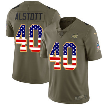 Nike Buccaneers #40 Mike Alstott Olive USA Flag Youth Stitched NFL Limited 2017 Salute to Service Jersey Nike Buccaneers #40 Mike Alstott Olive USA Flag Youth Stitched NFL Limited 2017 Salute to Service Jersey