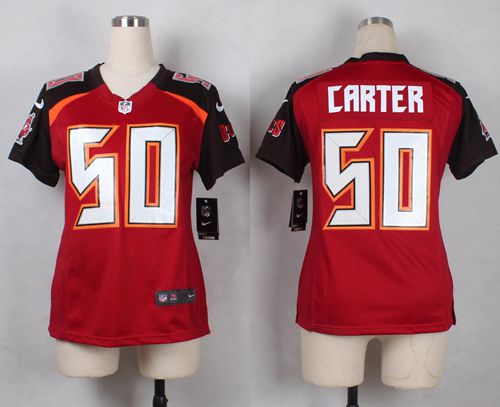 Nike Buccaneers #50 Bruce Carter Red Team Color Women's Stitched NFL New Elite Jersey