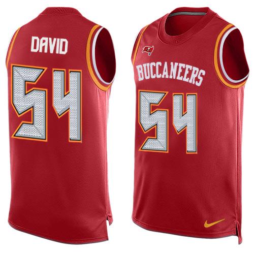 Nike Buccaneers #54 Lavonte David Red Team Color Men's Stitched NFL Limited Tank Top Jersey Nike Buccaneers #54 Lavonte David Red Team Color Men's Stitched NFL Limited Tank Top Jersey