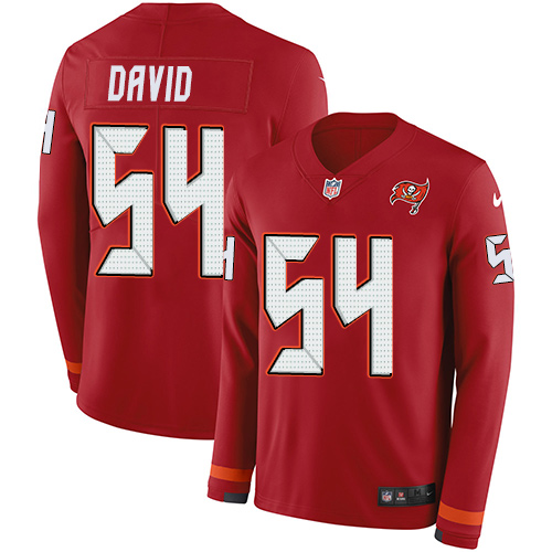 Nike Buccaneers #54 Lavonte David Red Team Color Men's Stitched NFL Limited Therma Long Sleeve Jersey Nike Buccaneers #54 Lavonte David Red Team Color Men's Stitched NFL Limited Therma Long Sleeve Jersey