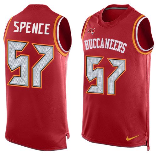Nike Buccaneers #57 Noah Spence Red Team Color Men's Stitched NFL Limited Tank Top Jersey Nike Buccaneers #57 Noah Spence Red Team Color Men's Stitched NFL Limited Tank Top Jersey