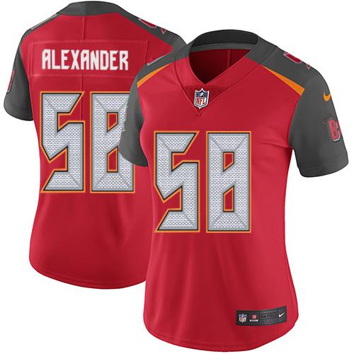 Nike Buccaneers #58 Kwon Alexander Red Team Color Women's Stitched NFL Vapor Untouchable Limited Jersey