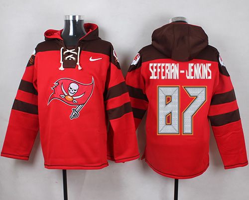 Nike Buccaneers #87 Austin Seferian-Jenkins Red Player Pullover NFL Hoodie Nike Buccaneers #87 Austin Seferian-Jenkins Red Player Pullover NFL Hoodie