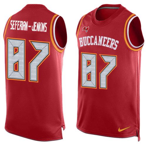 Nike Buccaneers #87 Austin Seferian-Jenkins Red Team Color Men's Stitched NFL Limited Tank Top Jersey Nike Buccaneers #87 Austin Seferian-Jenkins Red Team Color Men's Stitched NFL Limited Tank Top Jersey