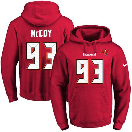 Nike Buccaneers #93 Gerald McCoy Red Name & Number Pullover NFL Hoodie Nike Buccaneers #93 Gerald McCoy Red Name & Number Pullover NFL Hoodie