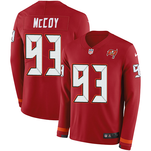 Nike Buccaneers #93 Gerald McCoy Red Team Color Men's Stitched NFL Limited Therma Long Sleeve Jersey Nike Buccaneers #93 Gerald McCoy Red Team Color Men's Stitched NFL Limited Therma Long Sleeve Jersey