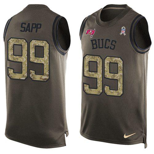 Nike Buccaneers #99 Warren Sapp Green Men's Stitched NFL Limited Salute To Service Tank Top Jersey Nike Buccaneers #99 Warren Sapp Green Men's Stitched NFL Limited Salute To Service Tank Top Jersey