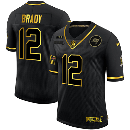 Nike Buccaneers 12 Tom Brady Black Gold 2020 Salute To Service Limited Jersey Nike Buccaneers 12 Tom Brady Black Gold 2020 Salute To Service Limited Jersey
